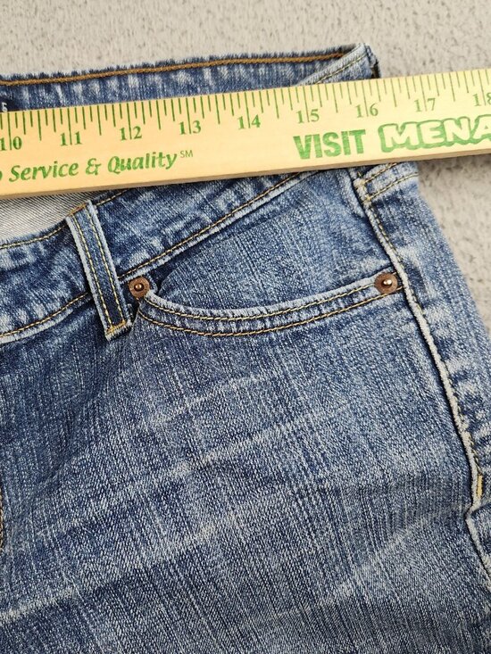 Levi's 518 Superlow Bootcut Jeans Women's 13M Flared Stretch Denim Pants Blue - Picture 3 of 11